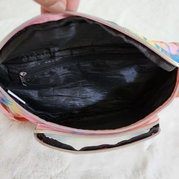 Fanny Pack Hip Pouch Tie Dye Mellow Groovy Waist Bag Adjustable Belt Clear Pockt - Picture 4 of 10